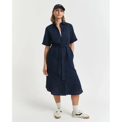 рокля,дамски,поли,и,рокли,gant,4503390,short,sleeve,dress,refurbished,evening,blue,(blue)