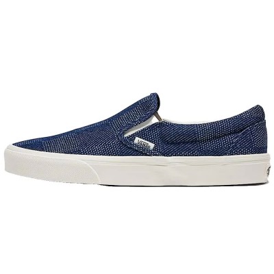 обувки,мъжки,маратонки,дамски,маратонки,vans,classic,slip,on,shoes,blue,(checkerboard,denim,navy)