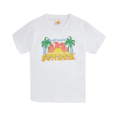 тениска,детски,тениски,sundek,archival,palm,print,short,sleeve,t,shirt,white