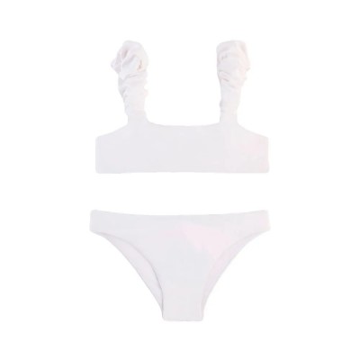 детски,бански,костюми,sundek,bikini,top,with,ruffles,and,fixed,slip,bikini,white
