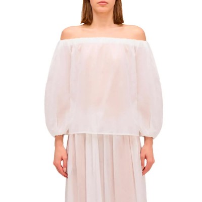 дамски,блузи,sundek,cotton,voile,with,boat,neckline,long,sleeve,blouse,white