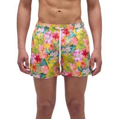 бански,гащета,мъжки,бански,костюми,sundek,elastic,waist,and,bora,bora,print,swimming,shorts,sun,coral,(multicolor)
