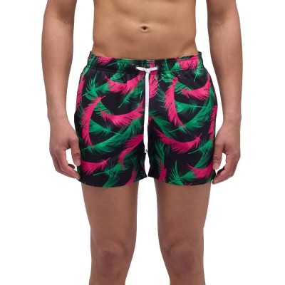 бански,гащета,мъжки,бански,костюми,sundek,elastic,waist,and,darfeather,print,swimming,shorts,black