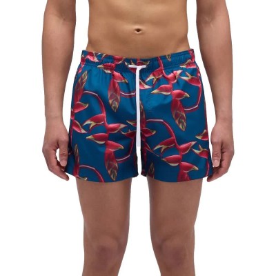 бански,гащета,мъжки,бански,костюми,sundek,elastic,waist,in,recycled,polyester,with,shooting,blooms,print,swimming,shorts,blue,(a