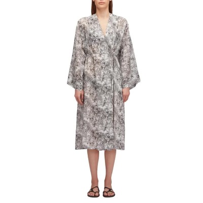 рокля,дамски,поли,и,рокли,sundek,fleur,de,joie,print,long,kimono,long,dress,black,(grey)