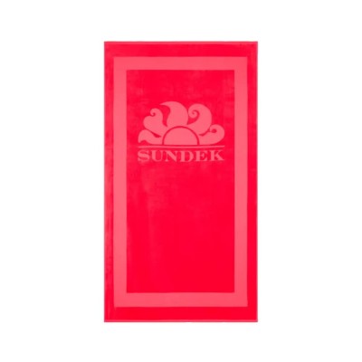 хавлиена,кърпа,хавлии,sundek,jacquard,terry,logo,and,frame,towel,pitaya,(red)