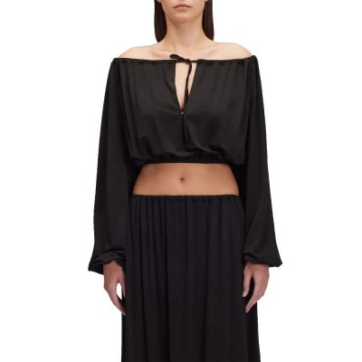 блуза,с,дълъг,ръкав,дамски,блузи,дамски,ризи,sundek,jersey,long,sleeve,blouse,black