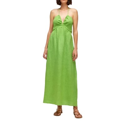 рокля,дамски,поли,и,рокли,sundek,linen,long,dress,green,(lime)
