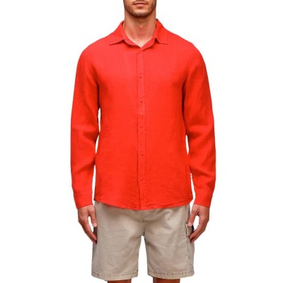 риза,с,дълъг,ръкав,дамски,ризи,мъжки,ризи,sundek,linen,long,sleeve,shirt,red,orange,(lolly,red)