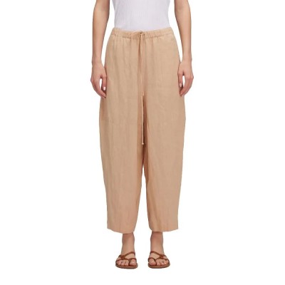 панталони,дамски,панталони,sundek,linen,with,adjustable,elasticated,waistband,pants,beige,(durian)