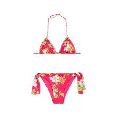 детски,бански,костюми,sundek,mini,with,ruffles,and,lace,up,briefs,in,dreamy,hawaii,print,bikini,pitaya,(pink)
