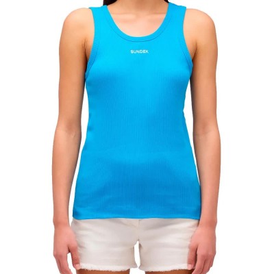 тениска,дамски,тениски,sundek,ribbed,with,embroidered,logo,sleeveless,t,shirt,bilberry,01,(blue)