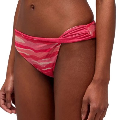 дамски,бански,костюми,sundek,zircon,abstract,wave,print,slip,bikini,bottom,pink,(pitaya)