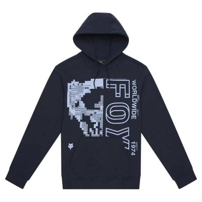 суичър,мъжки,пуловери,fox,racing,skull,hoodie,midnight,(blue)