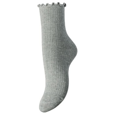 чорапи,дамски,чорапи,pieces,afia,crew,socks,light,grey,melange