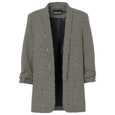 сако,дамски,сака,pieces,boss,3,4,printed,blazer,white,pepper,(black)