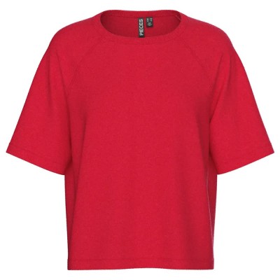 блуза,дамски,пуловери,дамски,плетени,дрехи,pieces,bree,short,sleeve,sweater,lollipop,(red)