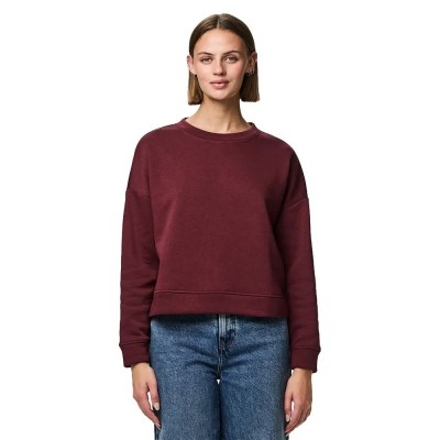 блуза,дамски,блузи,pieces,chilli,loose,fit,sweatshirt,tawny,port,(red)
