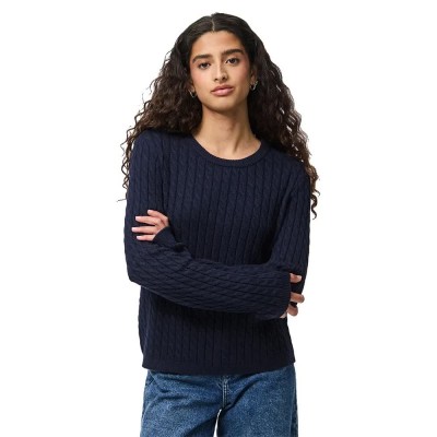 блуза,дамски,пуловери,дамски,плетени,дрехи,pieces,fia,sweater,maritime,blue,(blue)