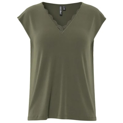 тениска,дамски,тениски,pieces,kamala,lace,short,sleeve,t,shirt,grape,leaf,(green)