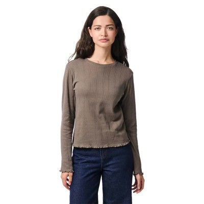 тениска,дамски,тениски,pieces,marie,long,sleeve,t,shirt,morel,(brown)