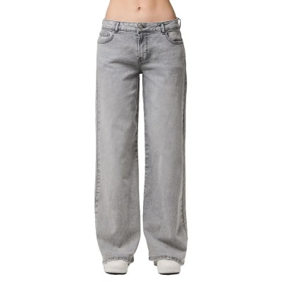 дънки,дамски,панталони,pieces,selma,lg,wide,leg,low,waist,jeans,light,grey,denim,(grey)