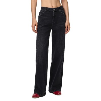 дънки,дамски,панталони,pieces,silke,bl,wide,leg,jeans,black,denim,(black)