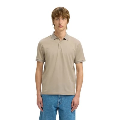 мъжки,блузи,с,яка,selected,fave,button,short,sleeve,polo,oatmeal,(beige)
