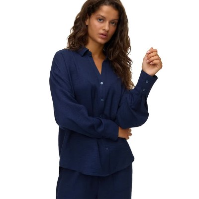 риза,с,дълъг,ръкав,дамски,блузи,дамски,ризи,vero,moda,melaney,queeny,long,sleeve,shirt,navy,blazer,(blue)