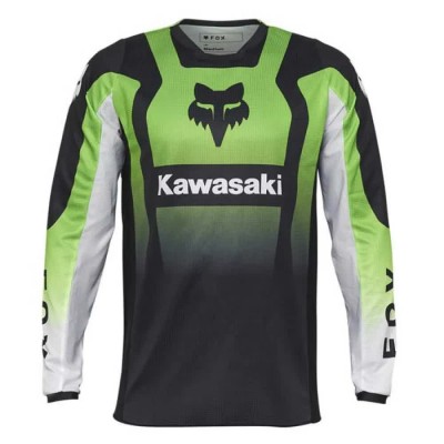 блуза,с,дълъг,ръкав,мъжки,тениски,дамски,тениски,fox,racing,180,kawasaki,long,sleeve,jersey,green,(flo,green)