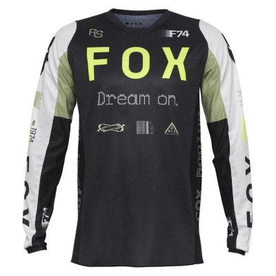 блуза,с,дълъг,ръкав,мъжки,тениски,дамски,тениски,fox,racing,180,race,spec,long,sleeve,jersey,black,(pale,green)