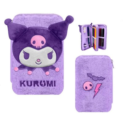 канцеларски,принадлежности,kuromi,2,zippers,pencil,case,purple,(multicolor)