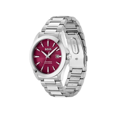 часовник,часовници,boss,strike,41,mm,watch,silver,red,mineral