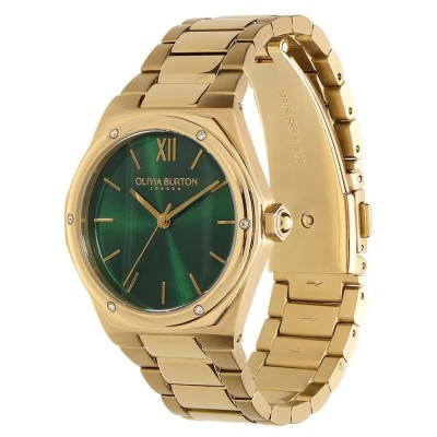 часовник,часовници,olivia,burton,hexa,33,mm,woman,watch,golden,(gold,green,mineral)
