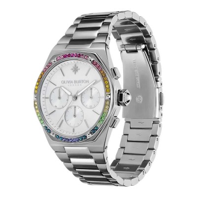 часовник,часовници,olivia,burton,hexmu,38,mm,watch,silver,white,mineral,(silver)