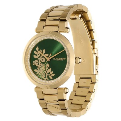 часовник,часовници,olivia,burton,t,bar,floral,34,mm,woman,watch,golden,(gold,green,mineral)