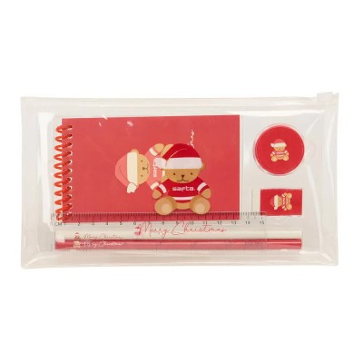 канцеларски,принадлежности,safta,842503035,bear,happy,holidays,activities,pencil,case,red