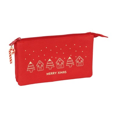 канцеларски,принадлежности,safta,842505744,houses,merry,xmas,triple,pencil,case,red,(multicolor)