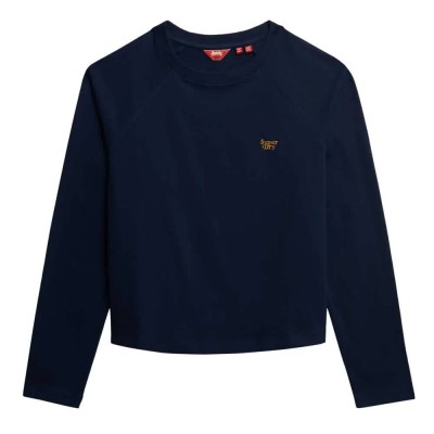 фланелка,с,дълъг,ръкав,дамски,топове,superdry,essential,logo,long,sleeve,top,blue,(richest,navy)