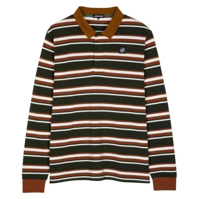 мъжки,блузи,с,яка,santa,cruz,cera,long,sleeve,polo,brown,(dark,moss,stripe)