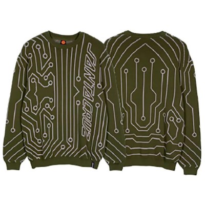 блуза,мъжки,пуловери,santa,cruz,circuit,knit,crew,sweatshirt,green,(dark,moss)