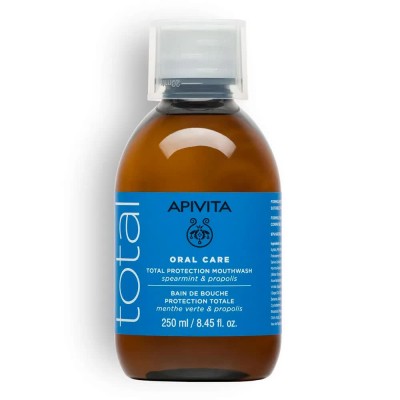 хигиена,тяло,apivita,natural,mouthwash,with,spearmint,and,propolis,250ml,mouthwash