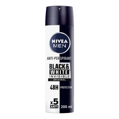 хигиена,тяло,nivea,men,black,&,white,invisible,200ml,deodorant,spray,clear
