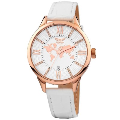 часовник,часовници,aviator,avw8636l14,quartz,3,atm,39,mm,woman,watch,golden,(pink,white,white)