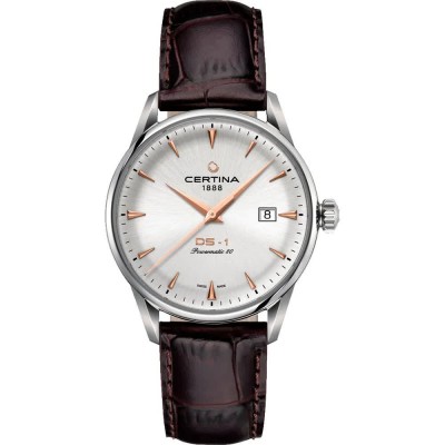 часовник,часовници,certina,c029807160310,automatic,10,atm,40,mm,watch,silver,(grey,brown,white)
