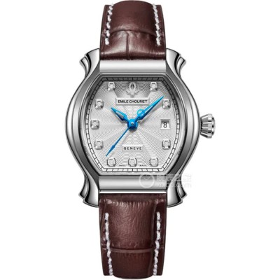 часовник,часовници,emile,chouriet,191138l68272,automatic,3,atm,28,mm,woman,watch,brown,(grey,brown,white)
