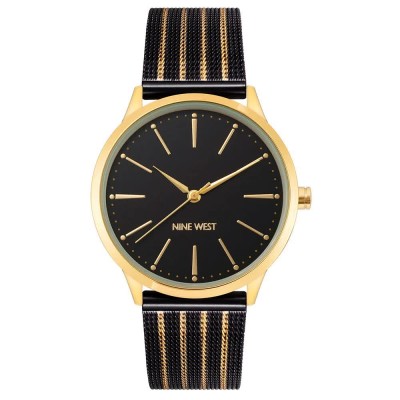 часовник,часовници,nine,west,nw,2566gpbk,quartz,36,mm,woman,watch,golden,(golden,multicolor,black)