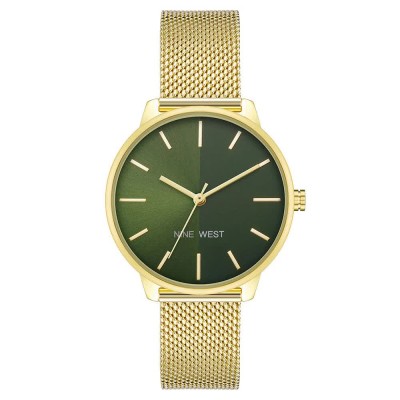 часовник,часовници,nine,west,nw,2668gngb,quartz,35,mm,woman,watch,golden,(golden,golden,green)
