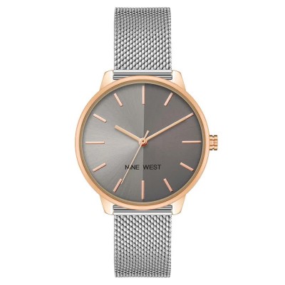 часовник,часовници,nine,west,nw,2669gyrt,quartz,35,mm,watch,golden,(pink,grey,grey)