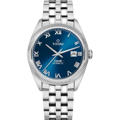 часовник,часовници,titoni,878s,658,automatic,3,atm,41,mm,watch,silver,(grey,grey,blue)